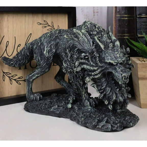 Ebros Viking Norse Mythology Fenrir Vnagandr Giant Wolf Poetic Edda Figurine