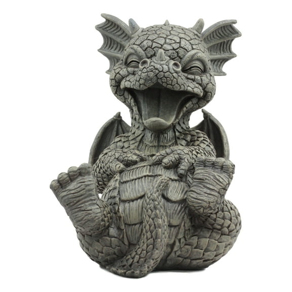 Ebros Whimsical L.O.L Soul Garden Laughing Out Loud Dragon Statue 7.75" Tall