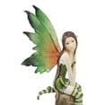 thumbnail image 1 of Ebros Whimsical Peppermint Elf Fairy Sitting On Tree Stump Statue 9.5"Tall Mythical Tribal Holiday Faerie Fantasy Sculpture, 1 of 5