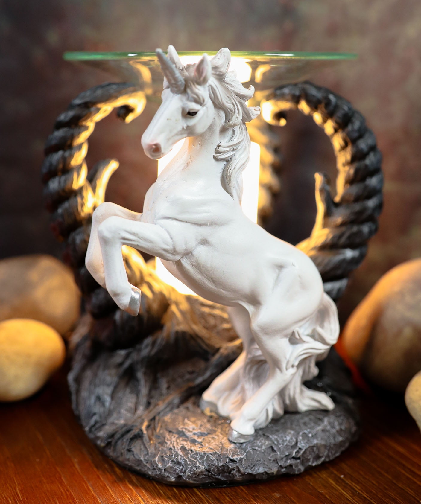 Ebros White Unicorn by Twisted Trees Electric Oil Burner Tart Warmer Figurine