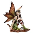 thumbnail image 1 of Ebros Woodlands Elf Fairy with Gazing Ball Sitting On Oak Leaf Statue 5.5" Tall Christmas Jolly Season Fairy Mae Figurine, 1 of 1