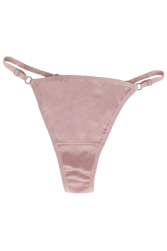 Woman Lingerie Sexy Adjustable Thong G-String Panty Women's Hipster Bikini Underwear Panties Briefs Lingerie (Baby Pink)