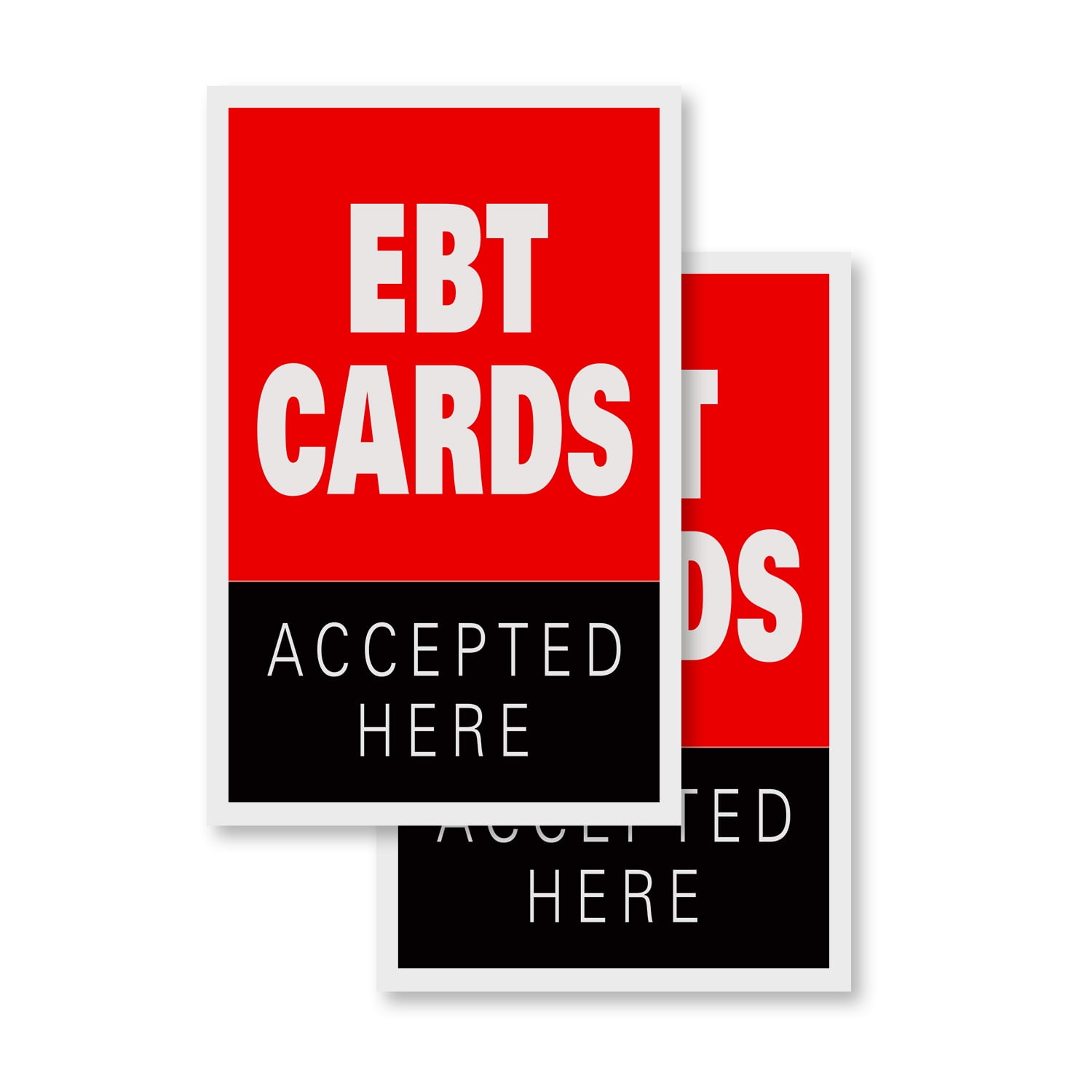 Ebt Cards (2PACK) 24" x 36" Vinyl Decals Sign Insert Peel & Stick