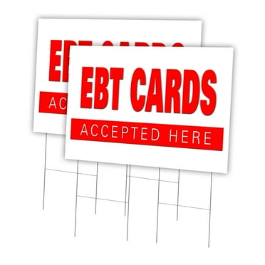 Ebt Cards 2 Pack Of 24" x 36" Yard Sign & Stake | Advertise Your Business | Stake Included Image On Front Only | Made in The USA