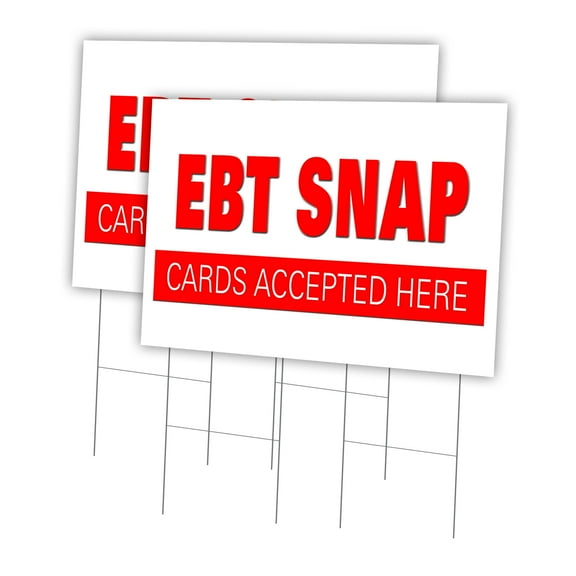 Ebt Snap Cards 2 Pack Of 24" x 36" Yard Sign & Stake | Advertise Your Business | Stake Included Image On Front Only | Made in The USA