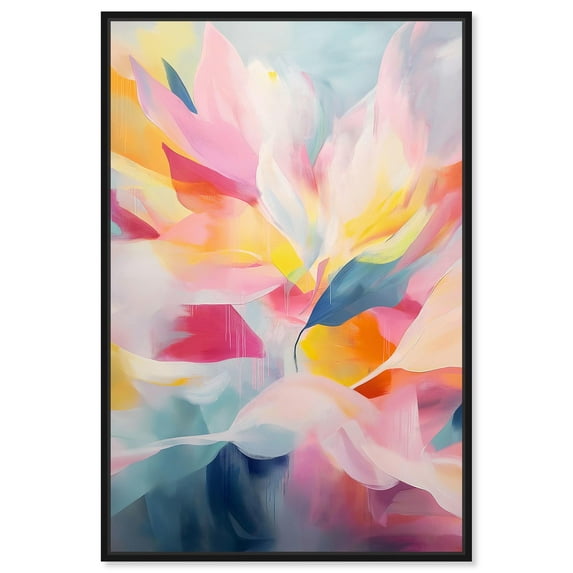 Ebullient Layers Canvas Modern Color Abstract by Art Remedy, Black Frame, 10" x 15"