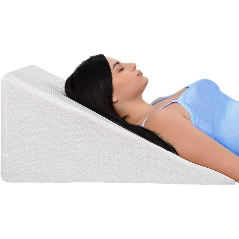 Cushy Form Bed Wedge Pillow with Memory Foam Top - Breathable and Washable  Cover 