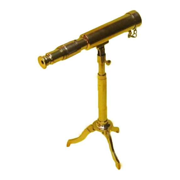 EcWorld Enterprises 8848542 Reproduction Miniature Antique Replica Brass Telescope - Gold