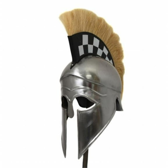 Urban Designs Antique Replica Corinthian Black Plume Armor Helmet - Checkerboard