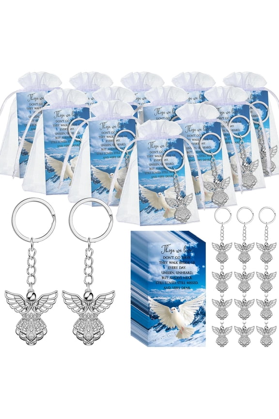 40 Set Funeral Favors for Guest Celebration of Life Keychains Memorial Service Sympathy Gifts for Family Church Decoration (Classic Style)