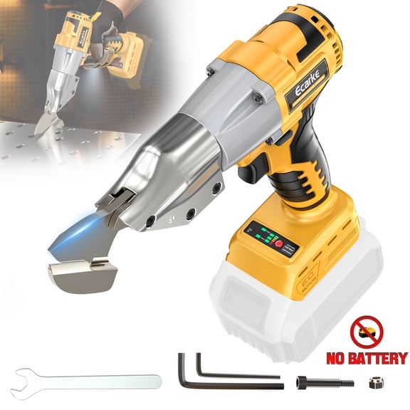 Ecarke Brushless Cordless Metal Shears, 18GA Sheet Metal Cutter With 360 Swivel Head, 221 Ft-Lbs Torque For DeWalt 20V Max Battery (Tool Only/No Battery), HVAC & Roofing Snips