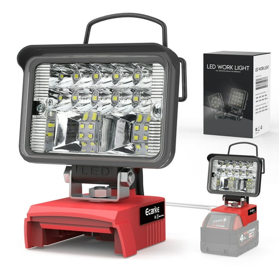 Ecarke Cordless LED Work Light for Milwaukee Battery, 42W 2000LM Flashlight Tools Handheld Work Light for Working in Dark Environments,Outdoor Camping,Hiking,Fishing,Hunting（Tool Only）