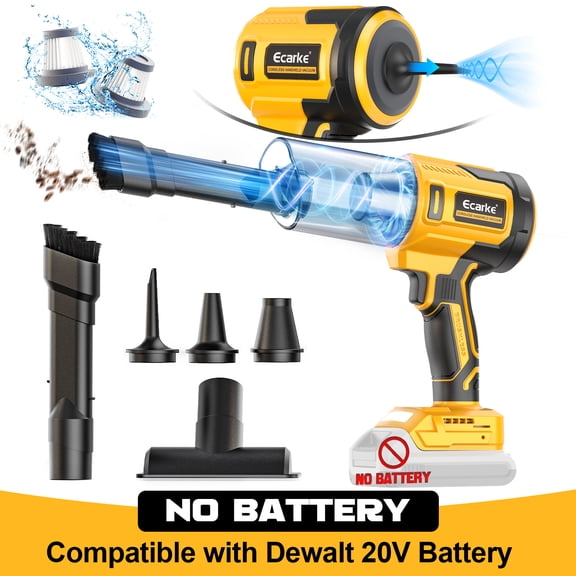 Ecarke Handheld Cordless Vacuum for Dewalt 20V Battery, 2-in-1 Blow Suction Vacuum with Filters Nozzles, for Home Car Pet