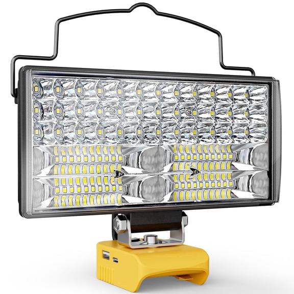 Ecarke LED Work Light Compatible with DeWALT 20V, 148W 14800LM Cordless Flashlight, 7" Battery Flood Light with Low Voltage Protect for Emergency, Job Site & Security Lighting, Battery Not Included