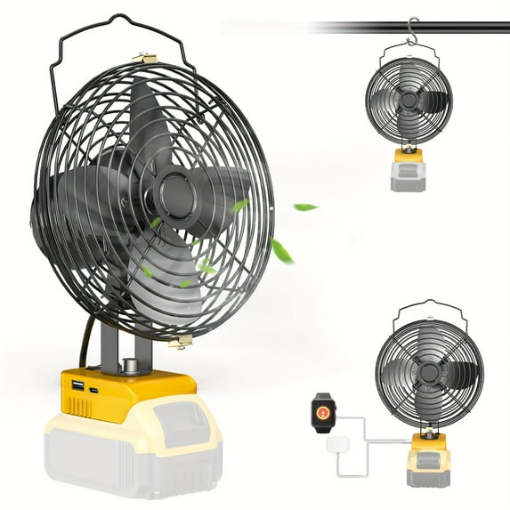Ecarke Portable Cordless Fan for Dewalt Jobsite Use Bucket Indoor Fan Heat and Cooling (Tool Only) Dad's Day
