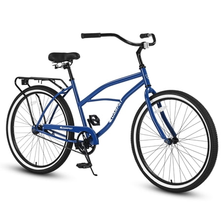 Ecarpat 26 Inch Wheels, Beach Cruiser Bike Complete Bike Men Women Bicycles Carbon Steel Frame with Gears Single 1-Speed, Adult Bicycles Commuting Bikes