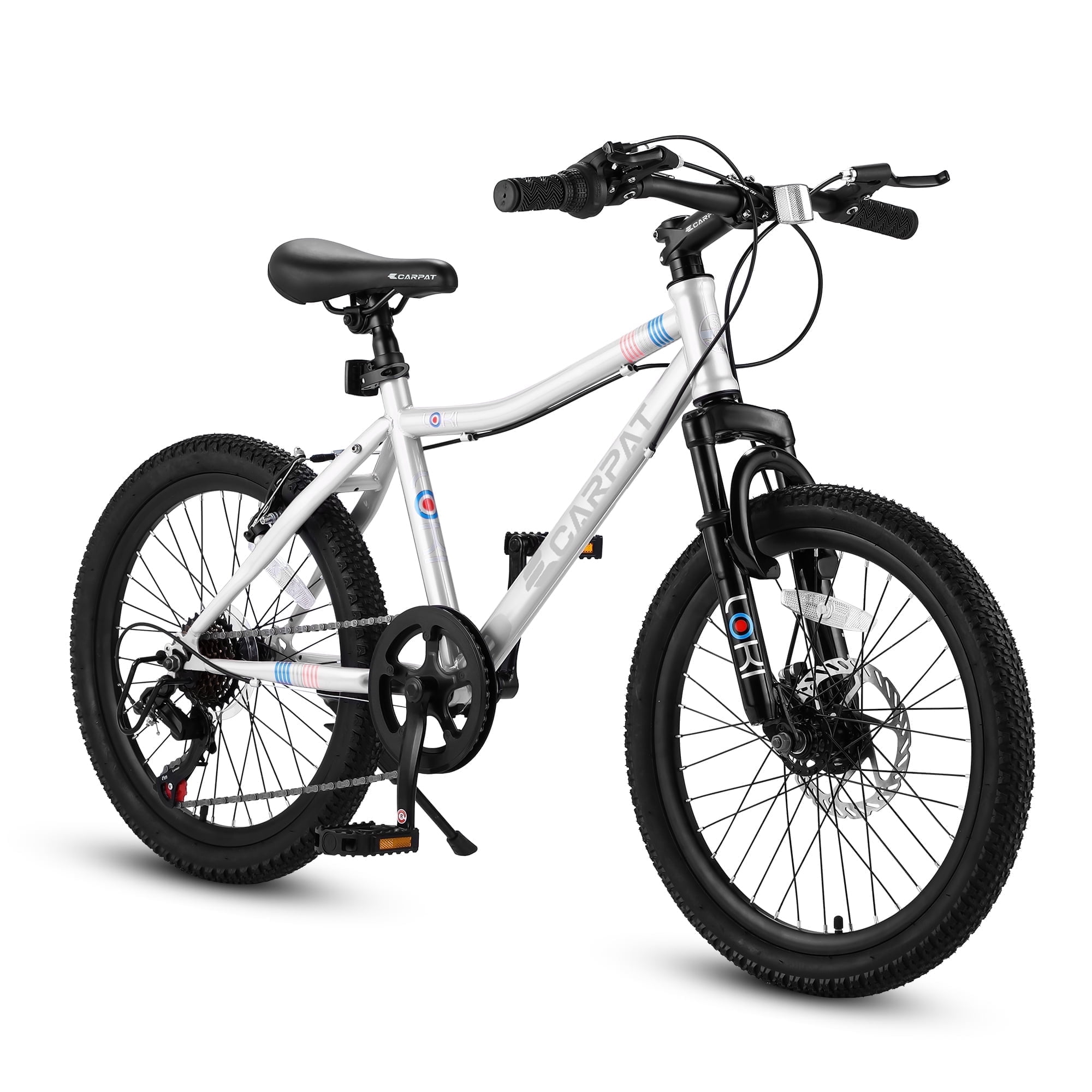 Ecarpat Boys Kids' 20" Steel Mountain Bike, White/Black