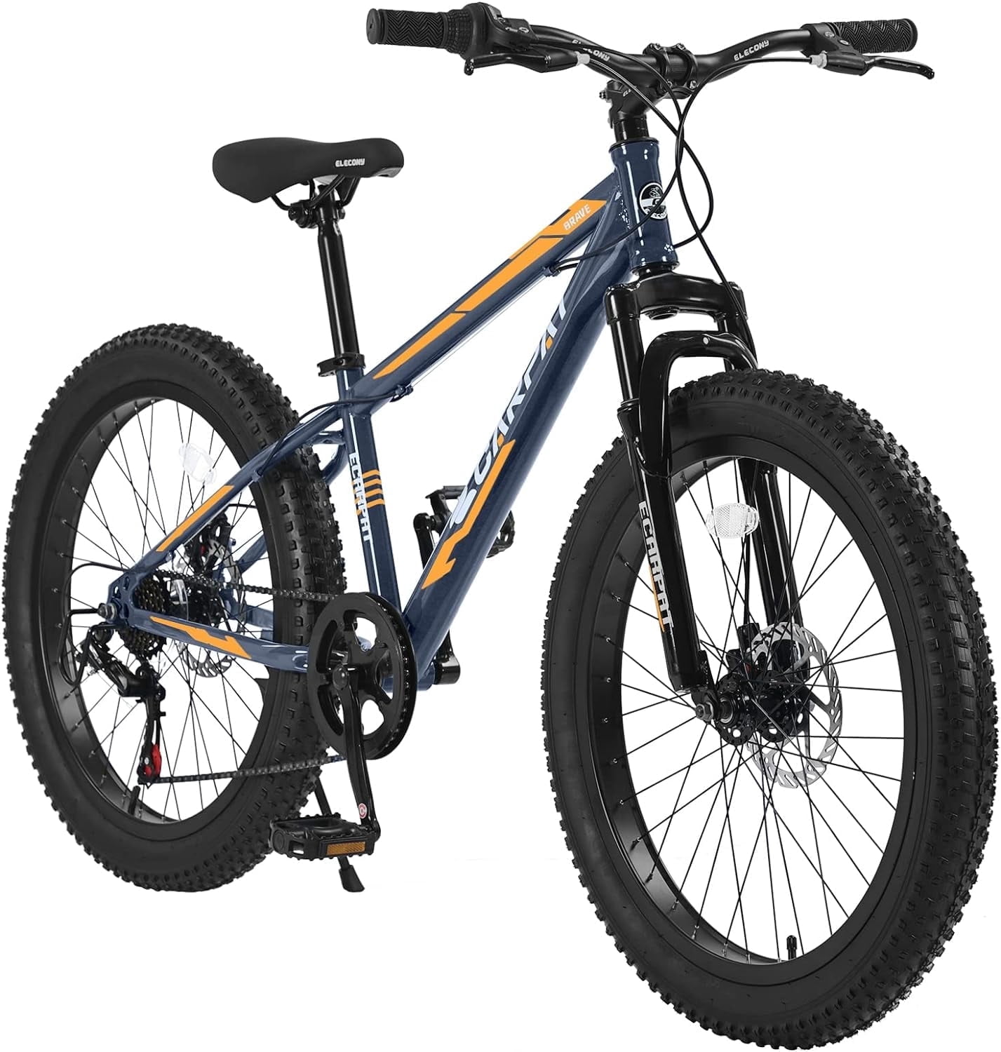 Ecarpat Fat Tire Mountain Bike for Adults Mens 24 inch, 21Speed Disc Brakes, Disc Brakes