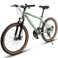 Ecarpat 24Inch Mountain Bike, 21Speed Gears, Disc Brakes, Carbon Steel Frame City & Trail