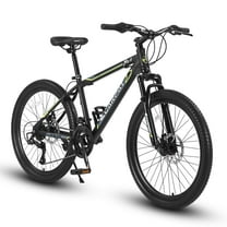 Ecarpat Mountain Bike, 24-Inch Wheels Bikes Shimano 21-Speed with High Carbon Steel Frame Mechanical Disc Brakes Front Suspension Fork for Youth Adults Multiple Colors