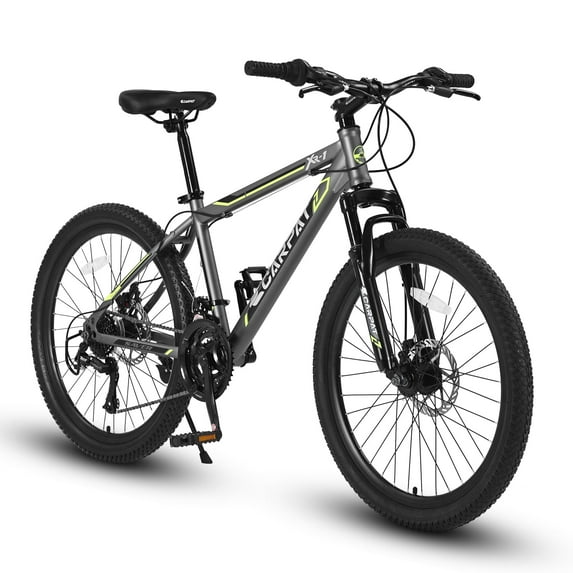 Ecarpat Mountain Bike 24inch, Adults Mens Womens Bicycles, 21-Speed Disc Brakes