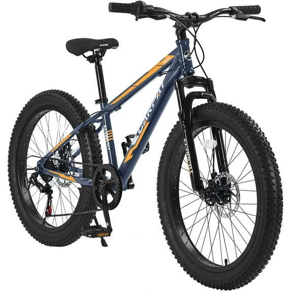 Ecarpat Fat Tire Mountain Bike for Adults Mens 24 inch, 21Speed Disc Brakes, Disc Brakes