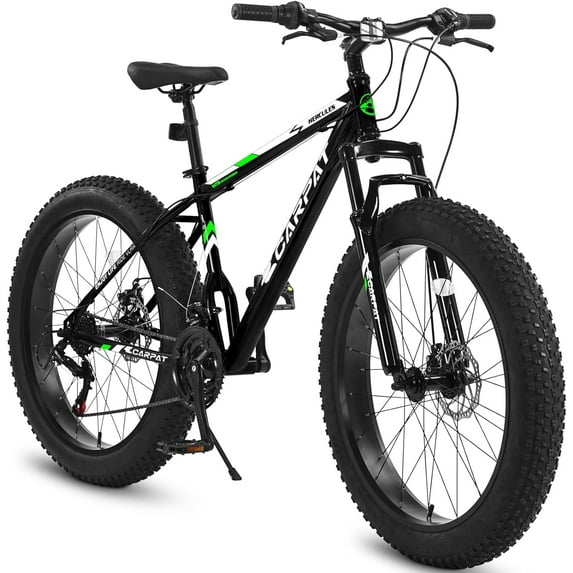 Ecarpat Mountain Bike 26 inch 21 Speed for Men and Women, Fat Tire, Carbon Steel, Dual Disc Brakes