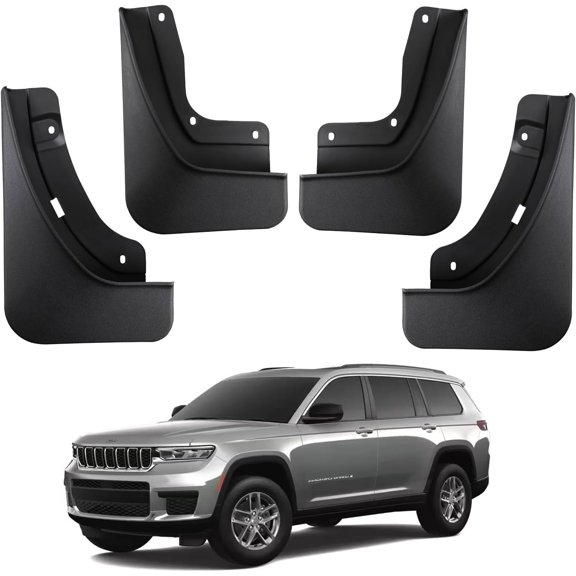 Ecarzo Mud Flaps Compatible with Jeep Grand Cherokee L 2025 2024 2023 2022 2021 3-Row No Drilling Required All Weather Mud Splash Guards Mudflap Front & Rear Jeep Grand Cherokee L Accessories 4pc Set