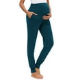 thumbnail image 1 of Ecavus Maternity Pants Casual Comfortable Pants Blue Turquoise L, 1 of 7