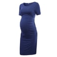 thumbnail image 1 of Ecavus Women's Maternity Dress Bodycon Casual Dress Navy S, 1 of 3