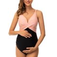 thumbnail image 1 of Ecavus Women's Maternity Swimsuit One Piece V-Neck Swimwear, 1 of 5