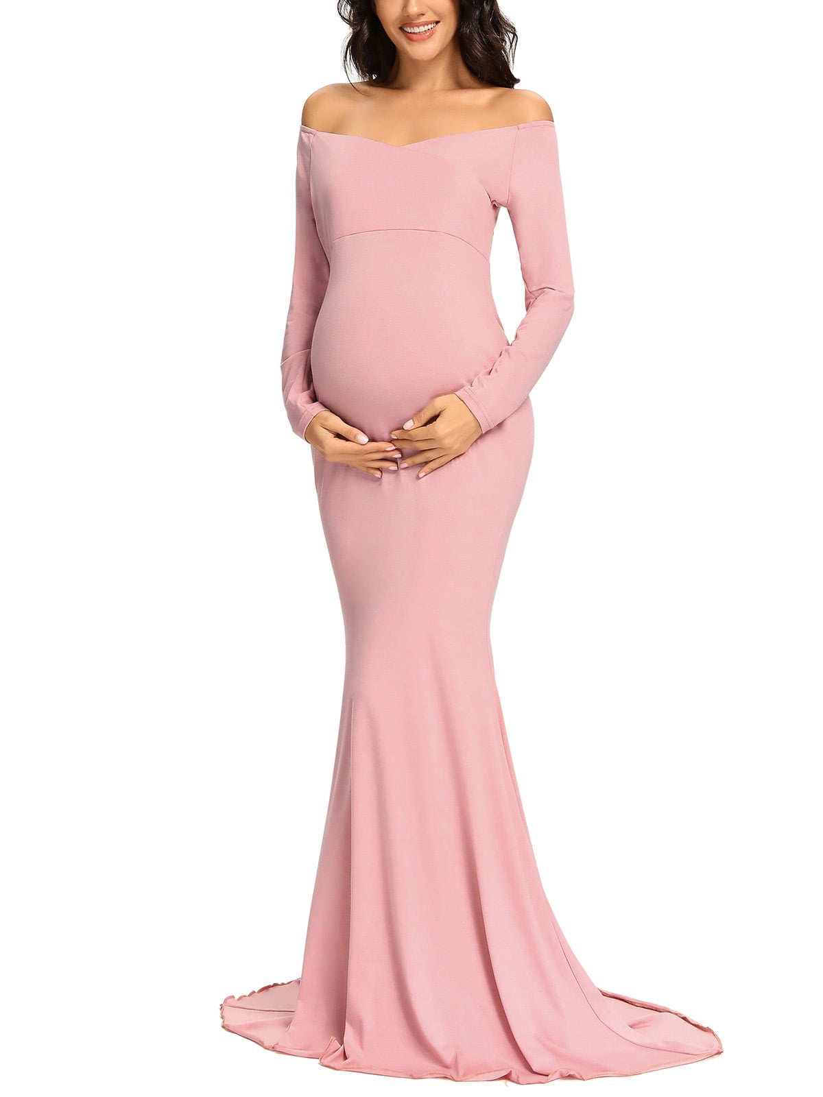 green emerald velvet dress The Sienna Luxe Bow-Tie Dress (Dusty Pink) – Bump City main image 0