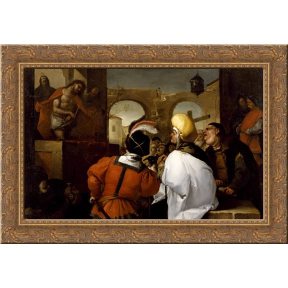 Ecce Homo 24x18 Gold Ornate Wood Framed Canvas Art by Luca Giordano