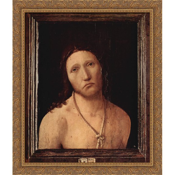 Ecce Homo 28x34 Large Gold Ornate Wood Framed Canvas Art by Antonello da Messina