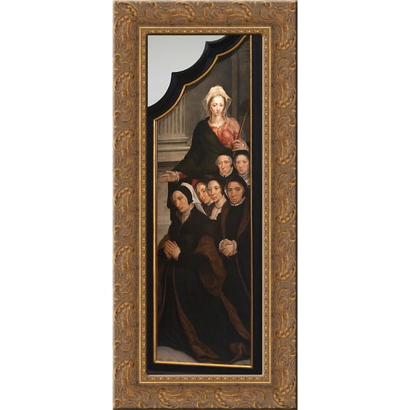 Ecce Homo - right panel 24x10 Gold Ornate Wood Framed Canvas Art by Maerten van Heemskerck