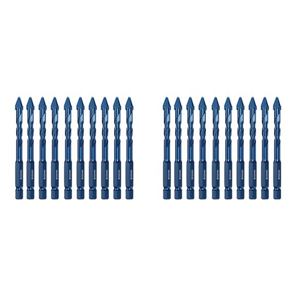 Eccentric Drill 6mm - 20-Count High Hardness Alloy Head for Glass Tile Ceramic Rock Slab Drilling