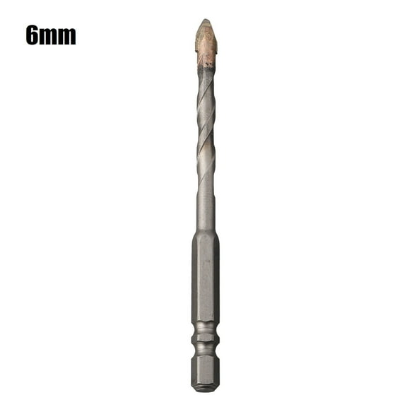 Eccentric Drill Bit 6mm for Tile Glass Ceramic, Crooked Head Multifunction Power Tool with Hex Shank, Self-Centering Design No Water Needed for Plastic Wood Foam Brick Drilling(6mm)