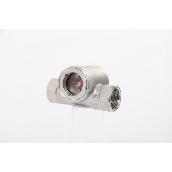 Eccentric Impeller Mirror 1 Inch, Water Flow Meter Sight Glass, Stainless Steel Clear Window Flow Indicator, Real-Time Fluid Monitoring for Industrial Pipe, Monitor Water Flow Transparency Efficiency