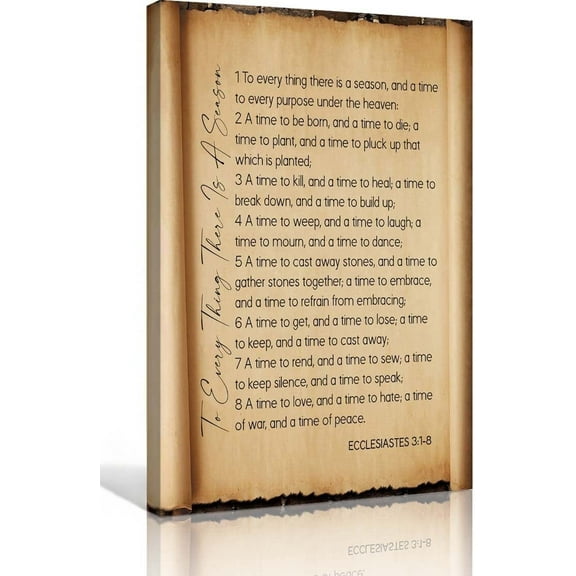 Ecclesiastes 3 1-8 Bible Verse Wall Art Vintage Scriptureposters Poster Kitchen Painting Canvas Panels Bedroom Decorations Picture for Hallway