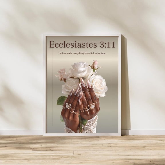 Ecclesiastes 3:11 Afrocentric Christian Print, Unframed Paper Poster 8x10in