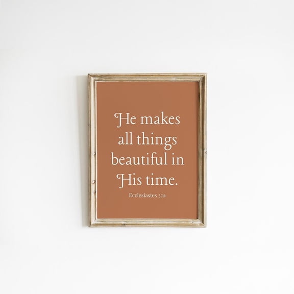 Ecclesiastes 3:11 Bible Verse Art Unframed Paper Poster 8x10in