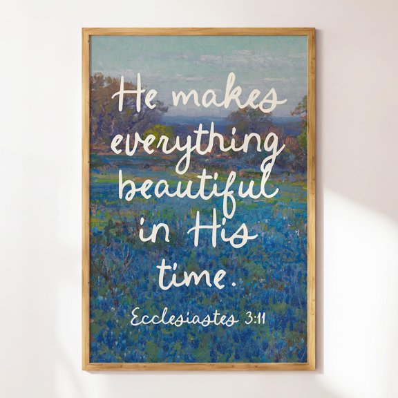 Ecclesiastes 3:11 Bible Verse Landscape Mural Decor, Unframed Poster