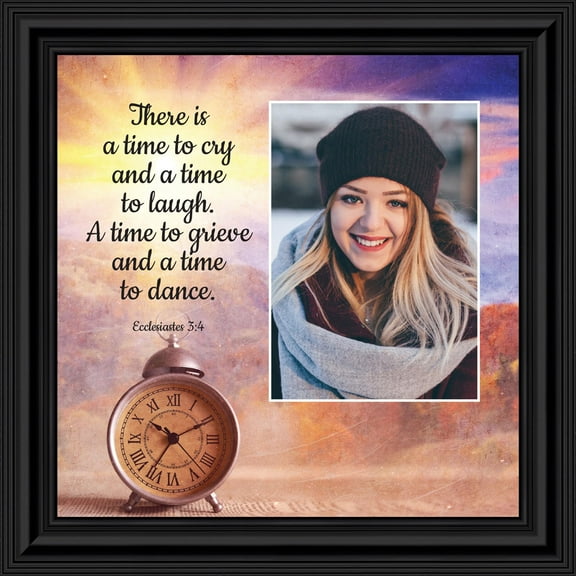 Ecclesiastes 3:4, There is a Time to Cry and a Time to Laugh, Decorative Scripture Christian Wall Art, Sympathy Gift Picture Frame, 6392B