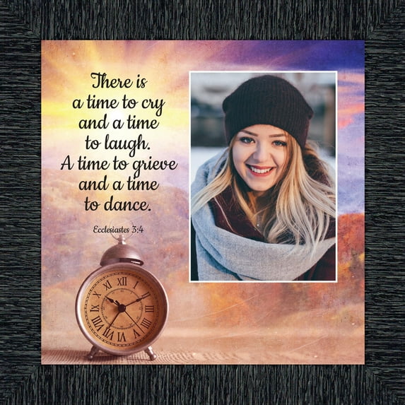 Ecclesiastes 3:4, There is a Time to Cry and a Time to Laugh, Decorative Scripture Christian Wall Art, Sympathy Gift Picture Frame, 6392CH
