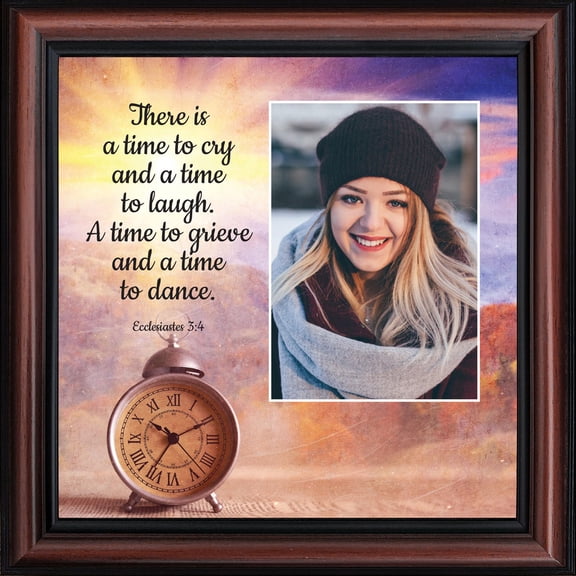 Ecclesiastes 3:4, There is a Time to Cry and a Time to Laugh, Decorative Scripture Christian Wall Art, Sympathy Gift Picture Frame, 6392W