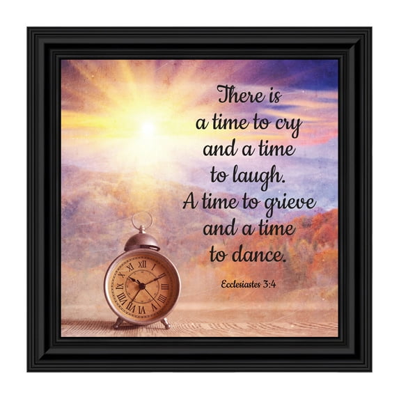 Ecclesiastes 3:4, There is a Time to Cry and a Time to Laugh, Decorative Scripture Christian Wall Art, Sympathy Gift Picture Frame, 8684B