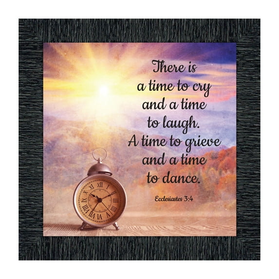 Ecclesiastes 3:4, There is a Time to Cry and a Time to Laugh, Decorative Scripture Christian Wall Art, Sympathy Gift Picture Frame, 8684CH