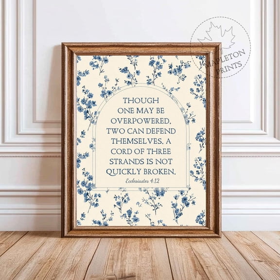 Ecclesiastes 4 12 Wedding Bible Verse Love Scripture Unframed Paper Print