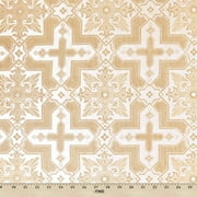 Ecclesiastical Metallic Brocade Fabric - White / Gold Poly Metallic 58/60" By The Yard