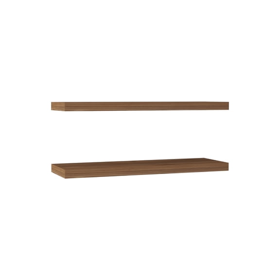 Living Room Shelving Units Ecco 31.5" Wide Floating Shelves Set of 2, Shelves for Wall Decor for Bedroom, Bathroom Storage Shelves, Book Shelves for Living Room Mahogany,Display Cabinets For Living